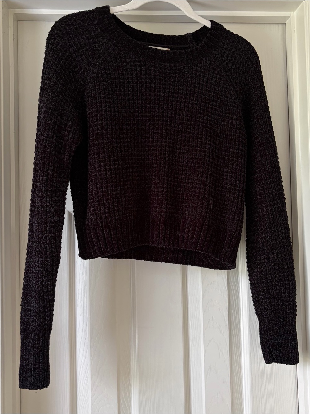 Altar’d State Black Women's Waffle-Knit Sweater